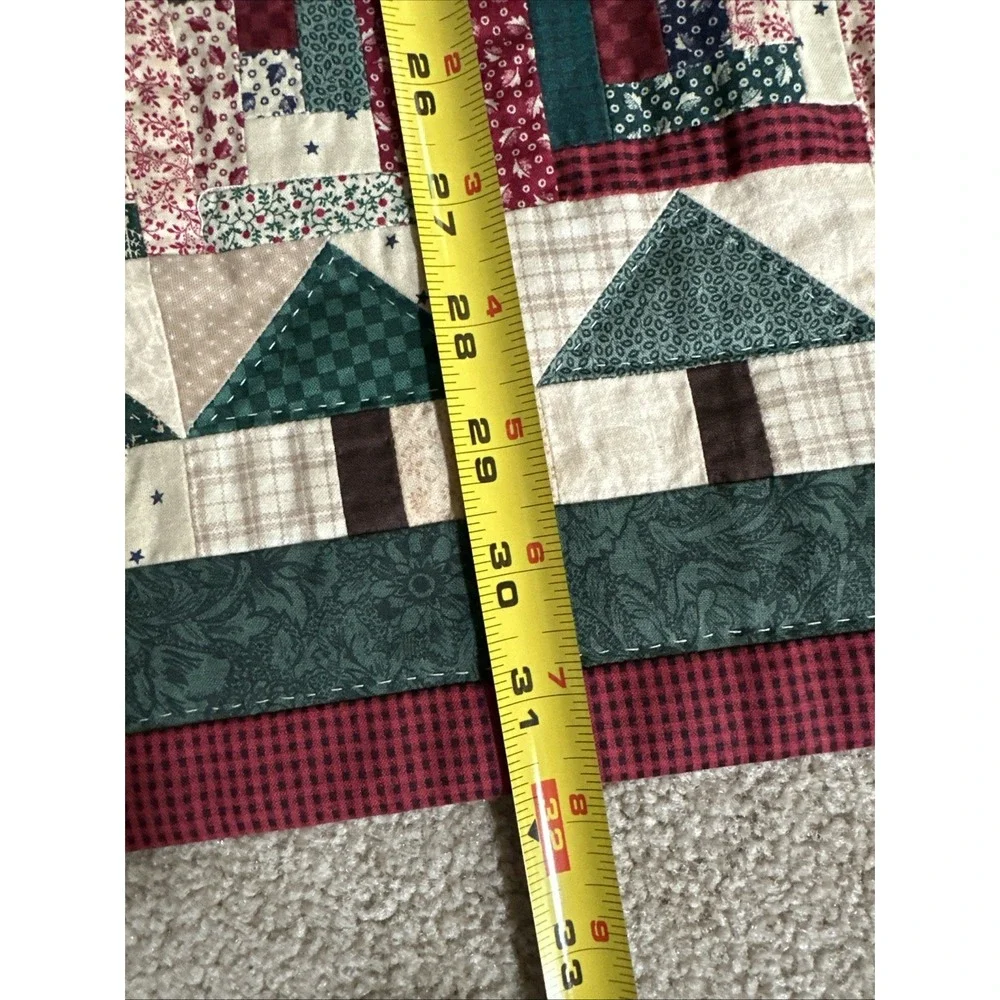 Handmade Patriotic Santa Christmas Quilt Wall Hanging Americana Country Farmhous